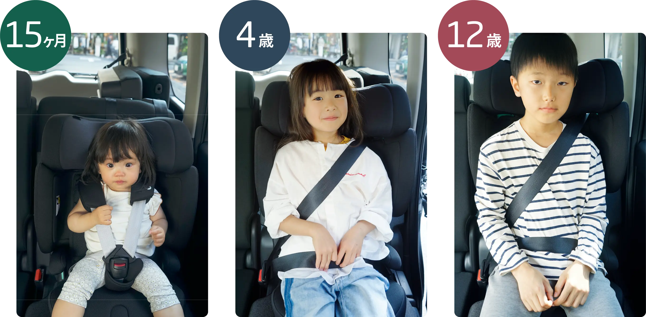 生後15ヶ月〜12歳までの長い期間お使いいただけます。