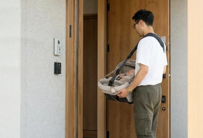 車からお家への移動の