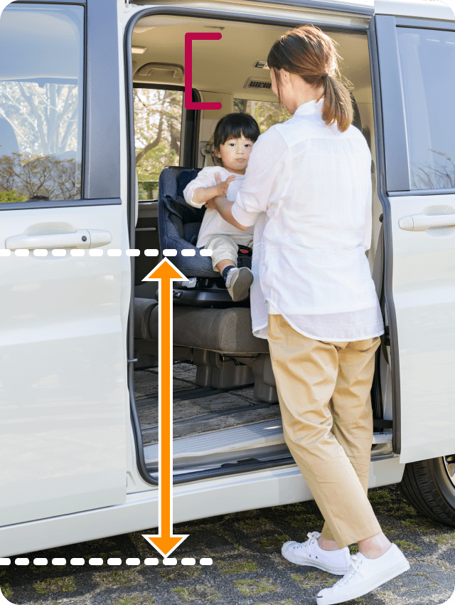 AXISSFIX PLUSから乗り降ろしする写真