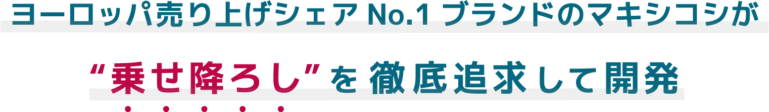 ヨーロッパ売り上げシェアNo.1ブランドのマキシコシが“乗せ降ろし”を徹底追求して開発